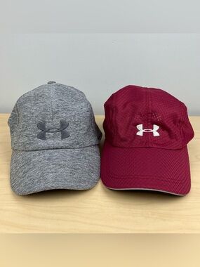 Under Armour Women’s Strapback Hat Lot of 2 Athletic Running Gray & Purple.